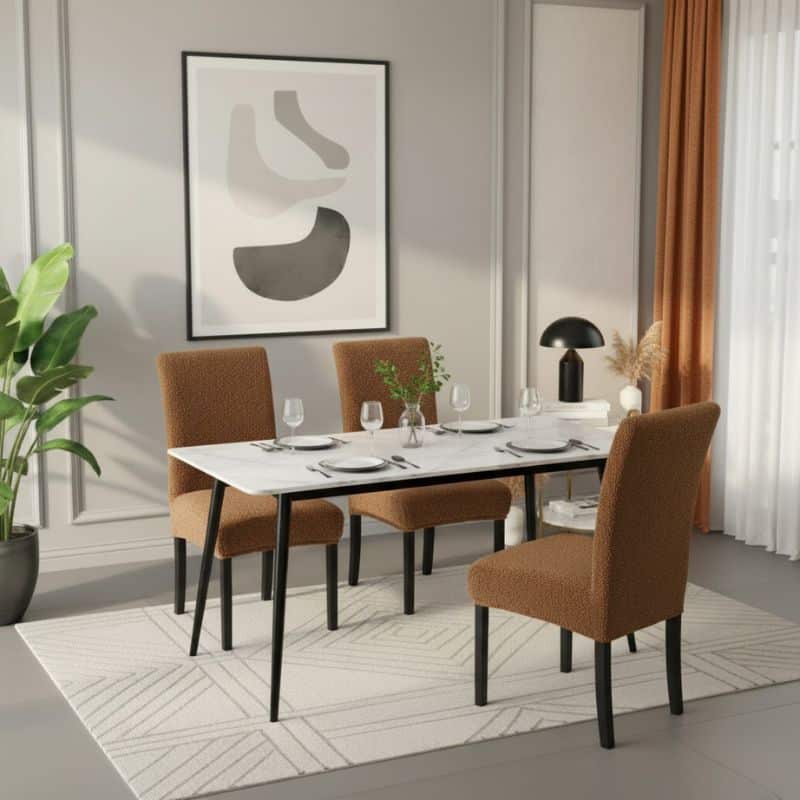 15-41 Housse De Chaise Unie En Laine D’Agneau Douce Et Épaisse