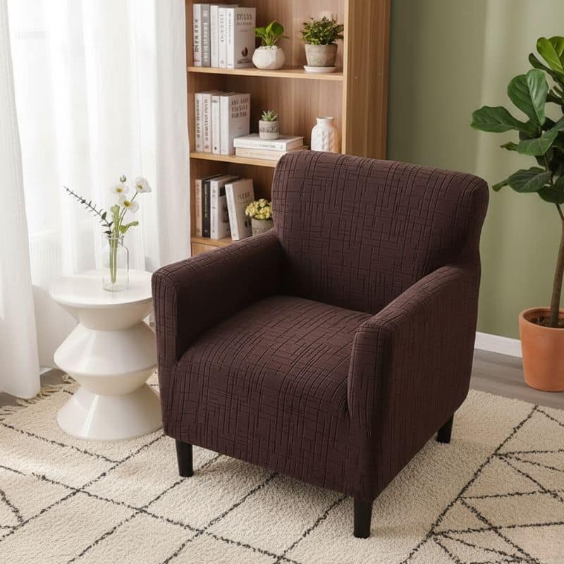 15-69 Housse De Fauteuil À Motif Jacquard Élégante