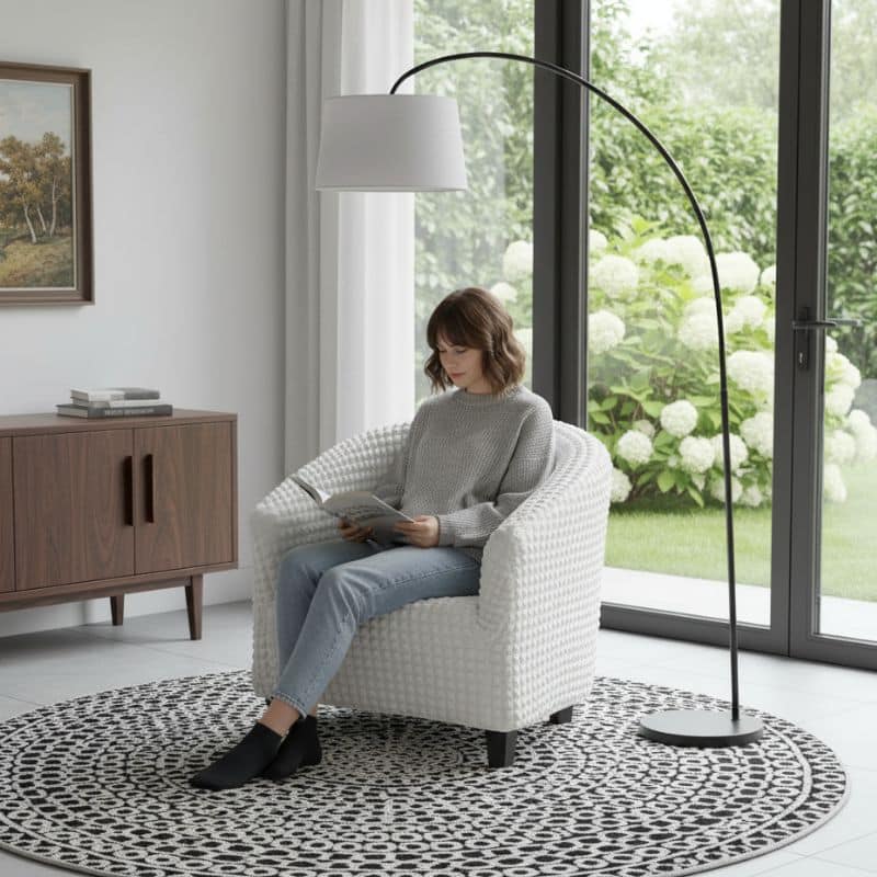 16-28 Housse De Chaise Unie En Tissu Stretch Pour Fauteuil