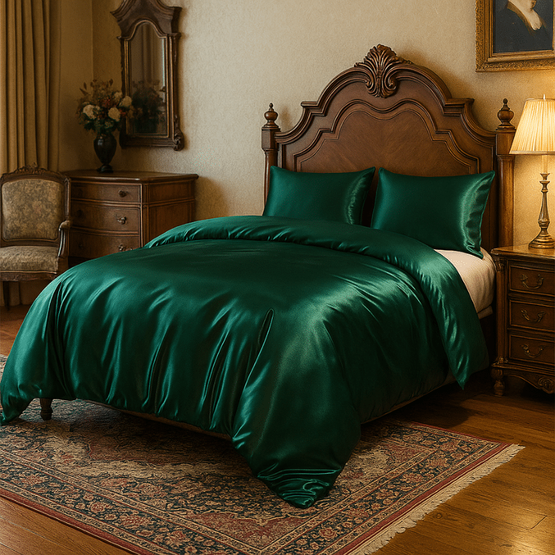 16-3 Housse de Couette Style Royal en Satin Élégant