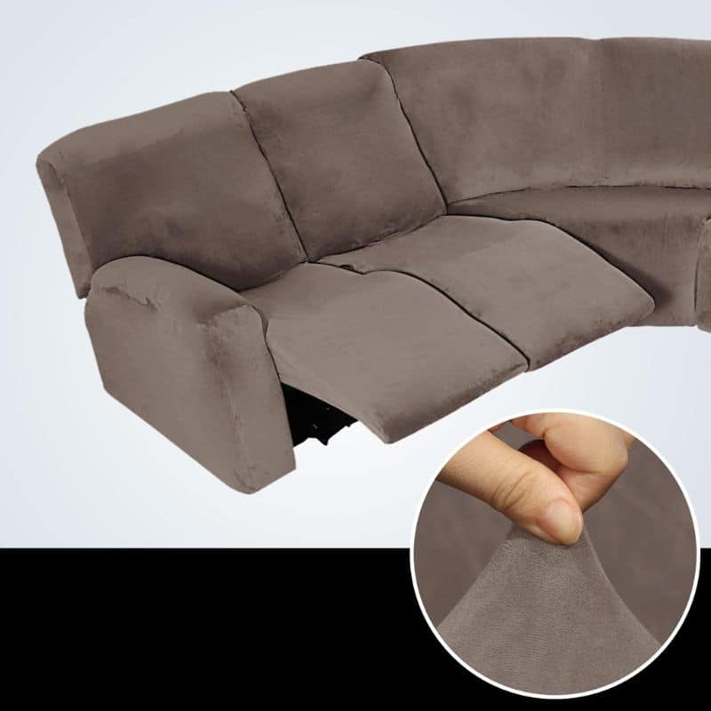 Housse de Canapé Angle Extensible en Velours Confortable Housse de Canapé Angle Extensible en Velours Confortable