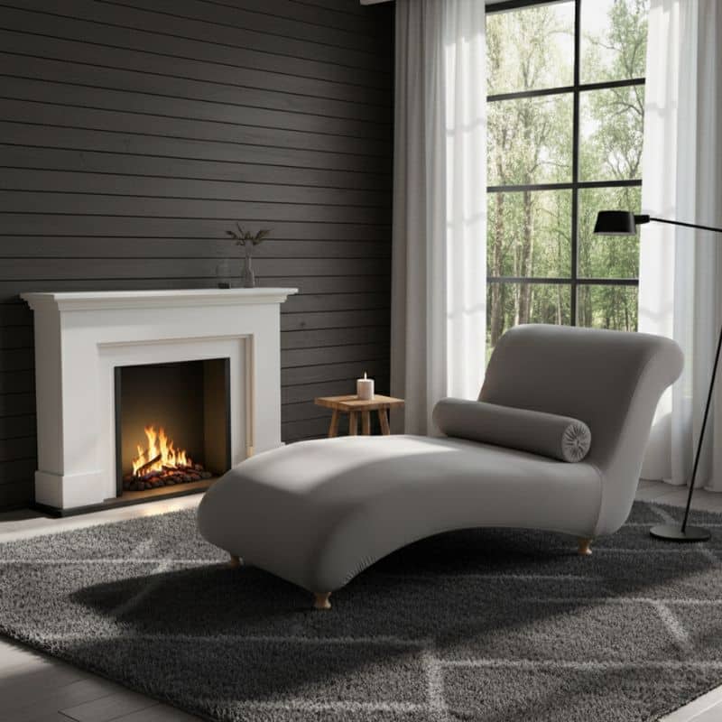 17-10 Housse De Chaise Longue En Velours Unie