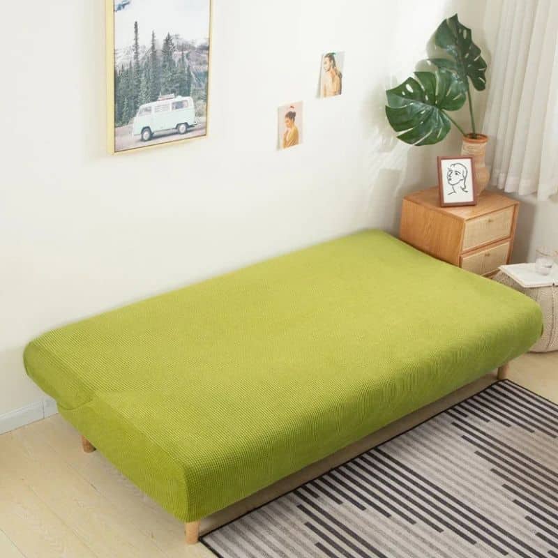Housse De Canapé Convertible Unie En Tissu Polaire Douce Housse De Canapé Convertible Unie En Tissu Polaire Douce