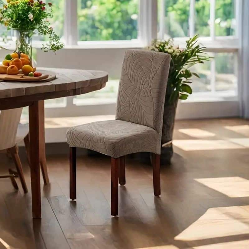 18-18 Housse De Chaise Déperlante En Jacquard Extensible Et Imperméable