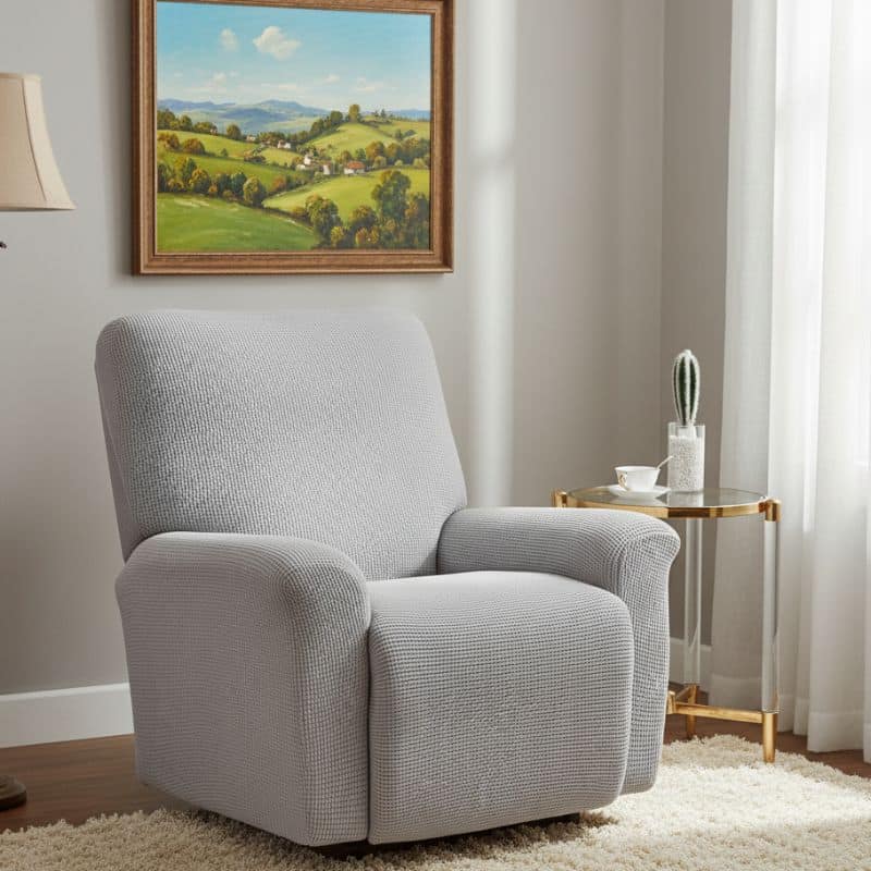 18-34 Housse De Fauteuil Extensible Uni Élégant