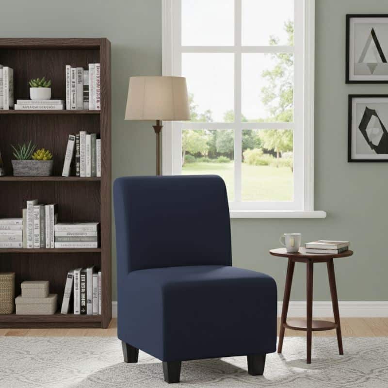 18-37 Housse De Chaise Unie En Tissu Extensible