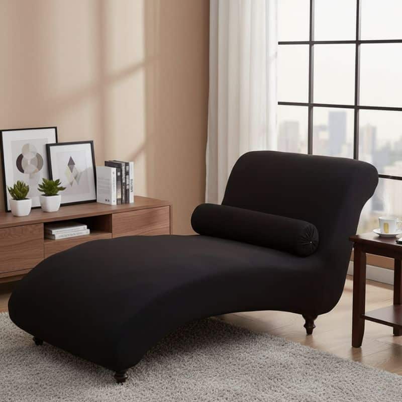 18-7 Housse De Chaise Longue En Velours Unie