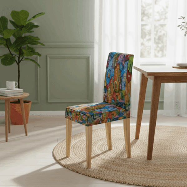 Housse De Chaise À Motif Fantaisie De Village Coloré