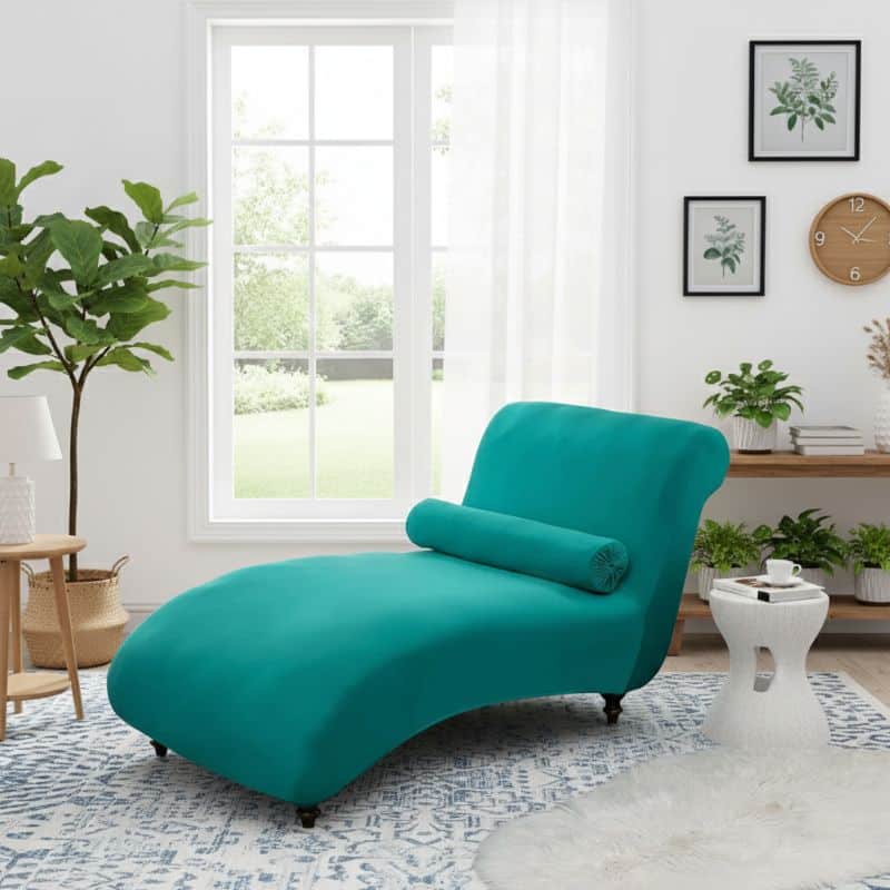 Housse De Chaise Longue En Velours Unie Housse De Chaise Longue En Velours Unie