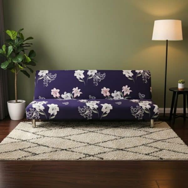 Housse De Canapé Convertible Style Floral Violet