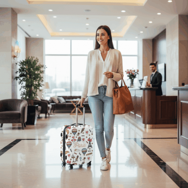Housse de Valise Petite Taille Style Paris Gourmand