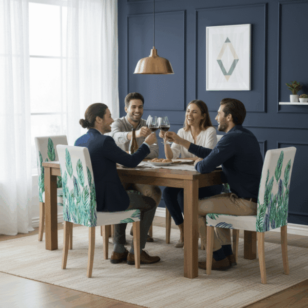 Housse De Chaise Évènementiel pour Anniversaire À Motif Feuille Contemporaine