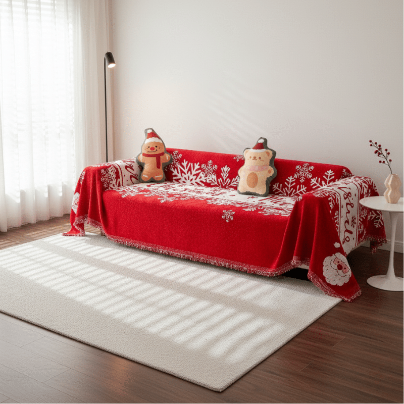 Protège-Canapé À Motifs de Rubans de Noël Protège-Canapé À Motifs de Rubans de Noël