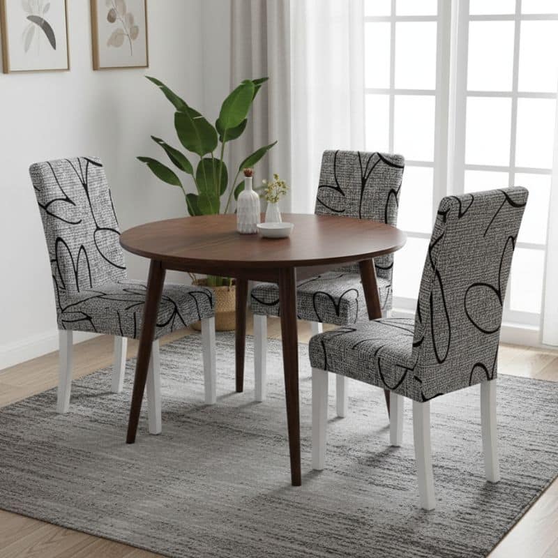 Housse De Chaise Extensible À Motif Abstrait Housse De Chaise Extensible À Motif Abstrait
