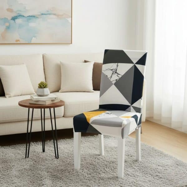 Housse De Chaise Extensible À Motif Triangulaire