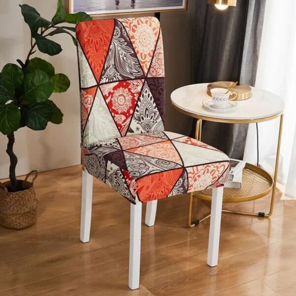 Housse De Chaise Extensible À Motif Géométrique Ethnique Chic