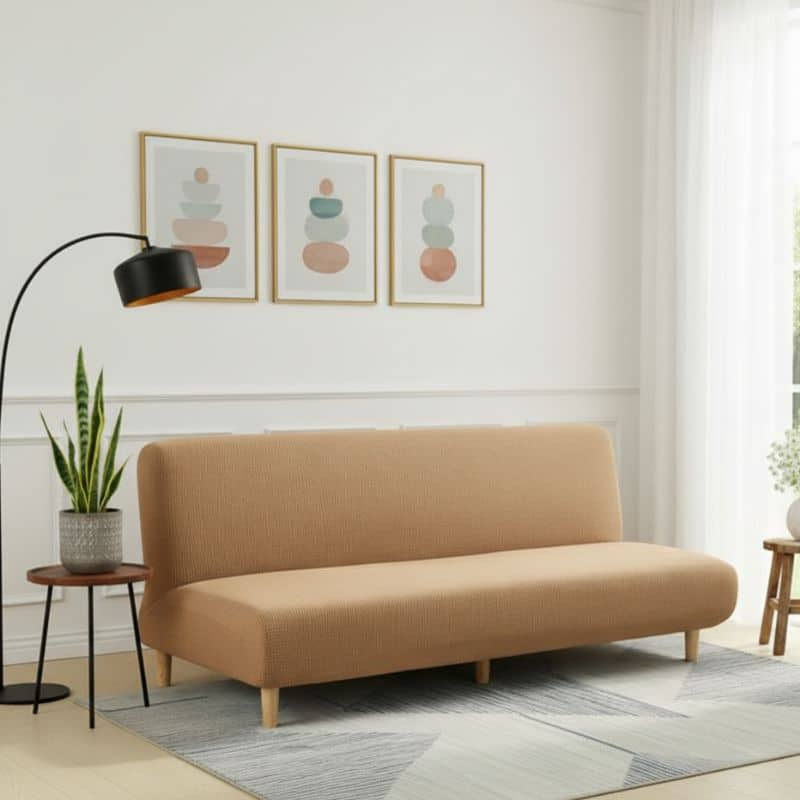Housse De Canapé Convertible Unie En Tissu Polaire Douce Housse De Canapé Convertible Unie En Tissu Polaire Douce