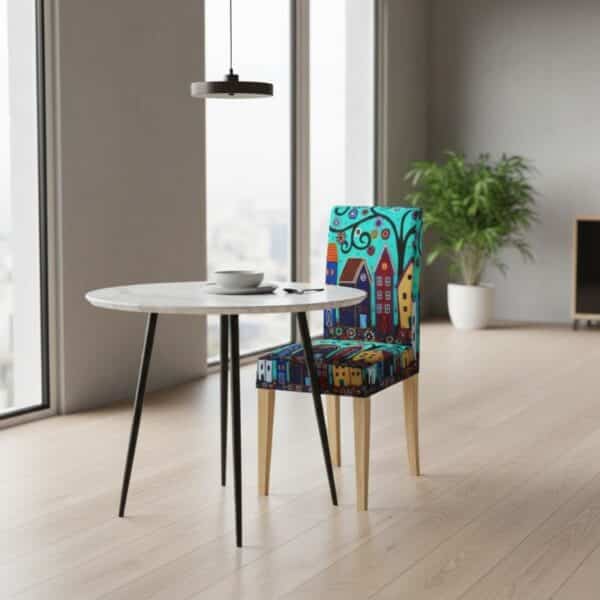 Housse De Chaise À Motif Ville Colorée Moderne Et Artistique