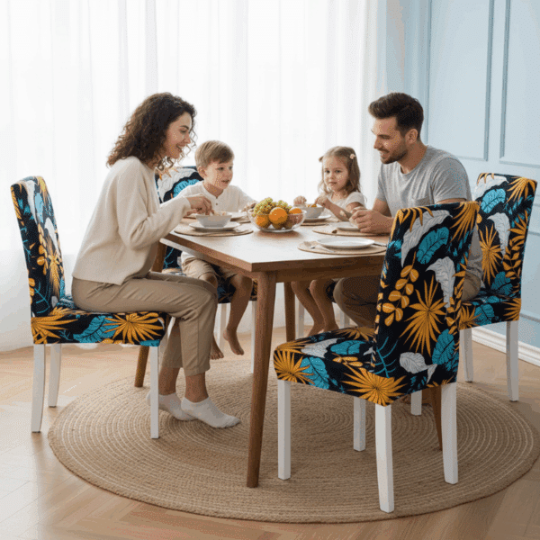 Housse De Chaise Haut Dossier À Motifs Floraux Colorés