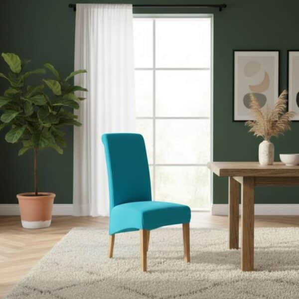 Housse De Chaise Déperlante À Dossier Haut En Jacquard Extensible
