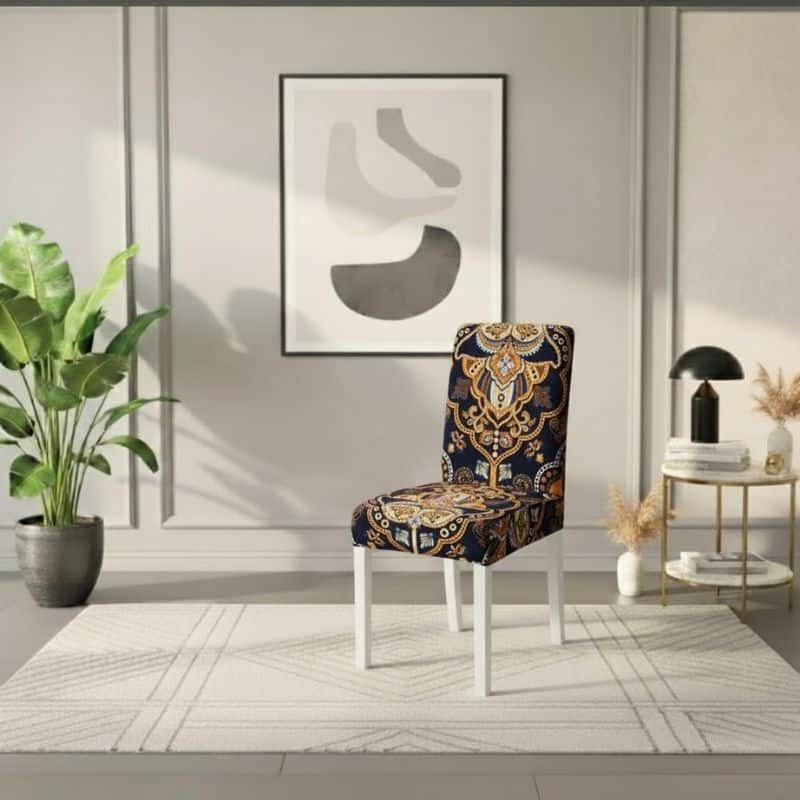 Housse De Chaise Haut Dossier Style Mandala Housse De Chaise Haut Dossier Style Mandala