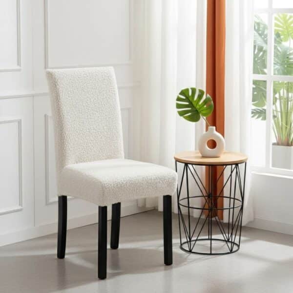Housse De Chaise Unie En Laine D’Agneau Douce Et Épaisse