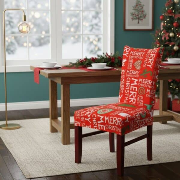 Housse De Chaise Évènementiel Pour Réception Motif Merry Christmas