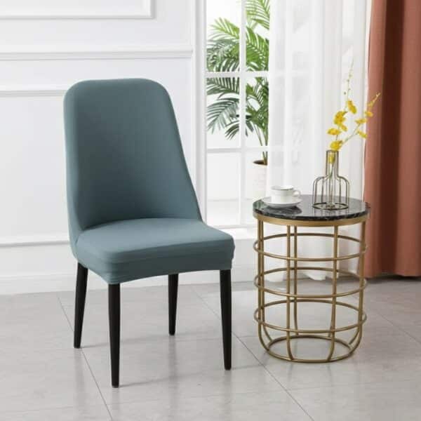 Housse De Chaise Unie Incurvée Lavable Et Élégante