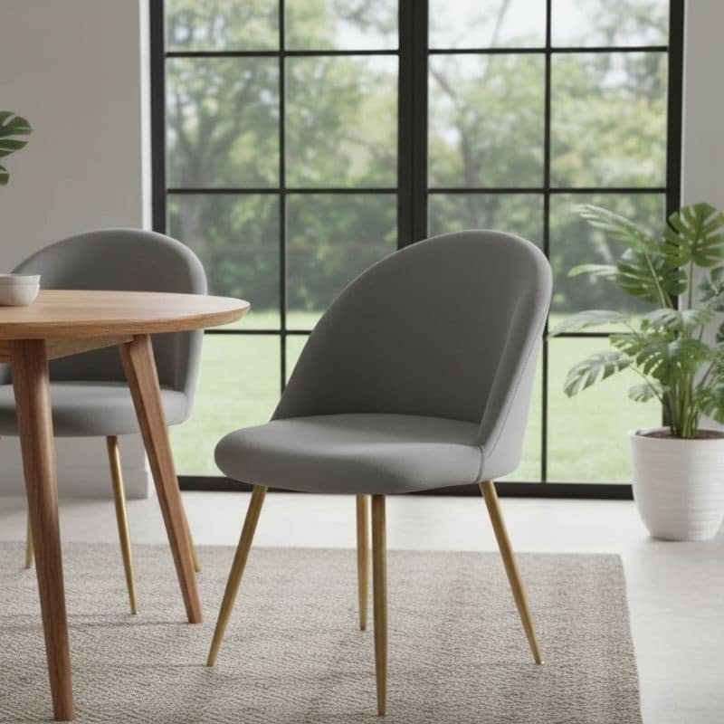 Housse De Chaise Unie En Velours Doux Et Élastique Housse De Chaise Unie En Velours Doux Et Élastique