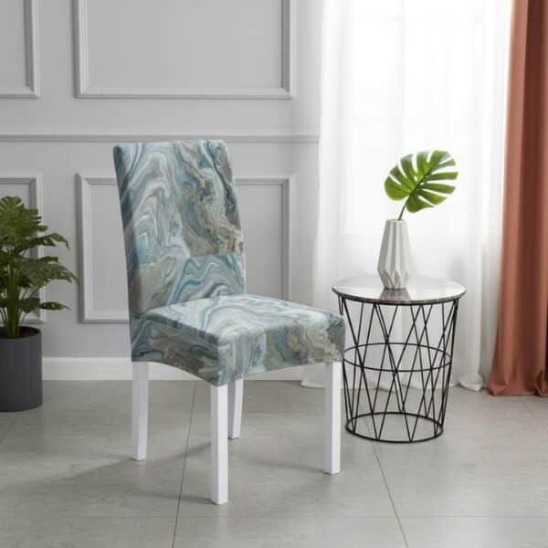 Housse De Chaise À Motif Marbré Luxueuse Et Lavable
