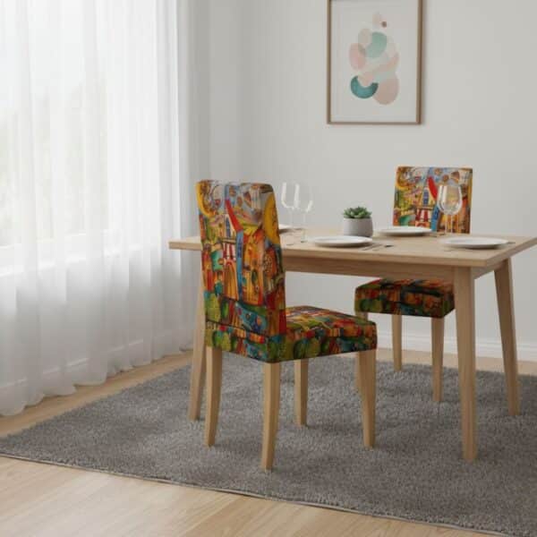 Housse De Chaise À Motif Fantaisie Urbaine Éclatante