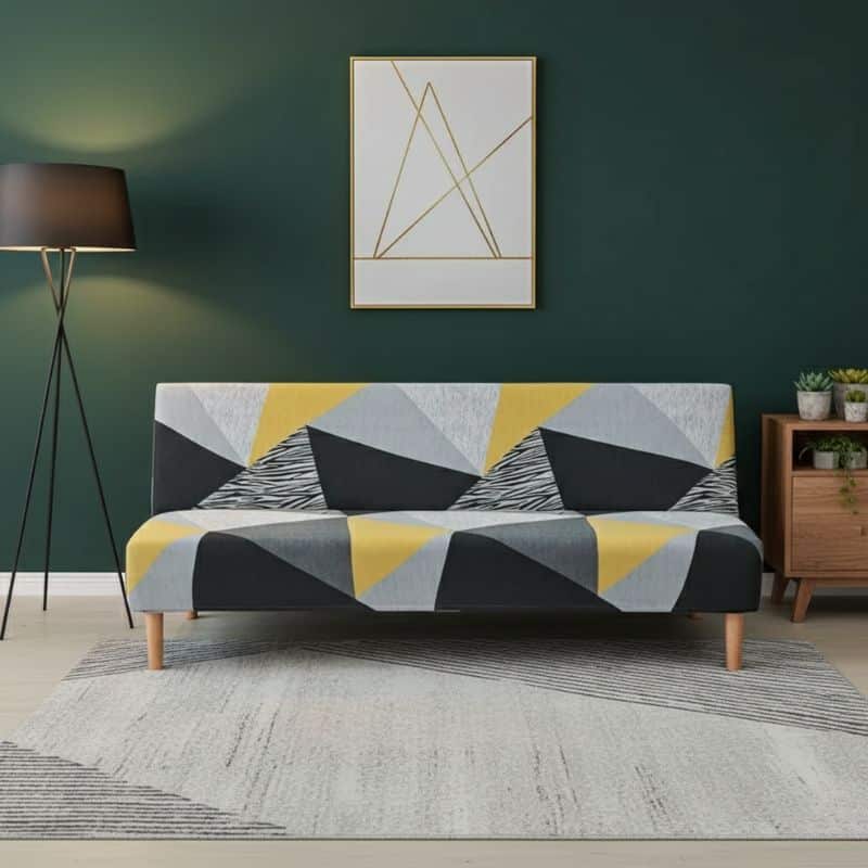 Housse De Canapé Clic-Clac Taille Standard À Motif Triangulaire Housse De Canapé Clic-Clac Taille Standard À Motif Triangulaire