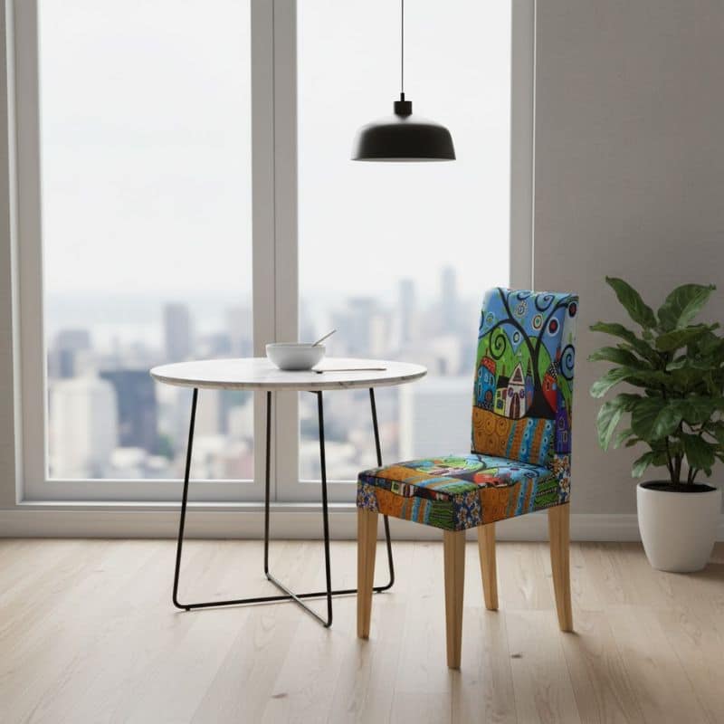 Housse De Chaise À Motif Fantaisie Multicolore Housse De Chaise À Motif Fantaisie Multicolore