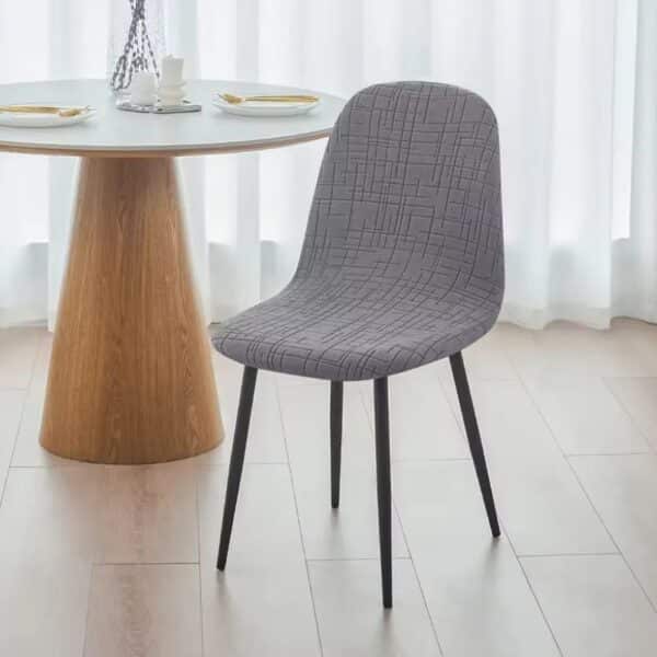Housse De Chaise Unie Extensible Avec Motif Géométrique Élégant