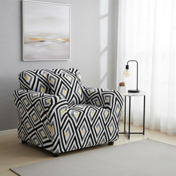 Housse de Fauteuil Extensible À Motif Losanges