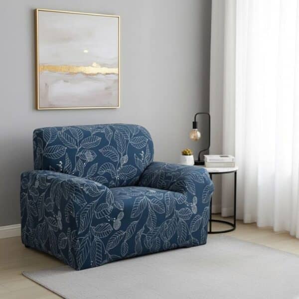 Housse de Fauteuil Extensible À Feuillage Élégant