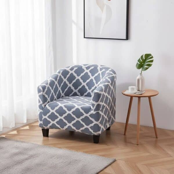 Housse de Fauteuil Club À Motif Arabesque Contemporain