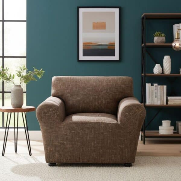 Housse de Fauteuil Extensible À Motif Tissage Texturé