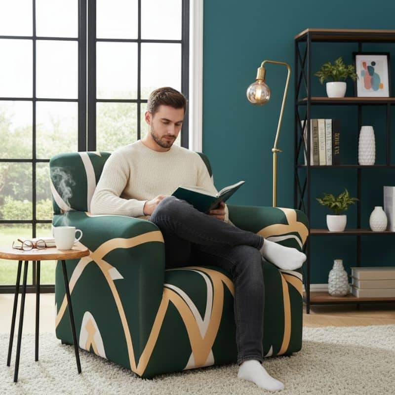 Housse de Fauteuil Extensible À Formes Artistiques Housse de Fauteuil Extensible À Formes Artistiques