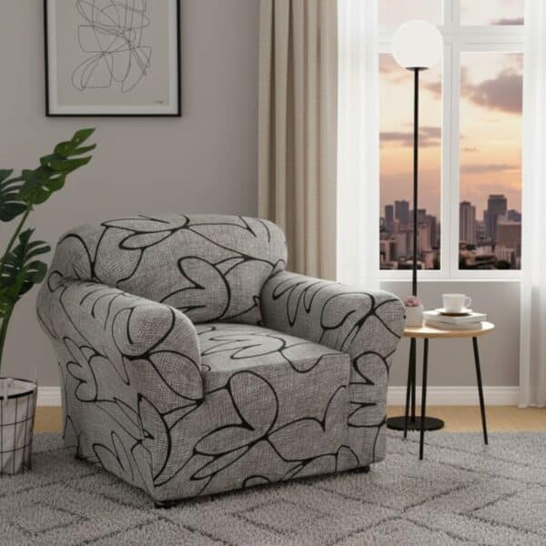 Housse de Fauteuil Extensible À Motifs Abstraits Contemporains