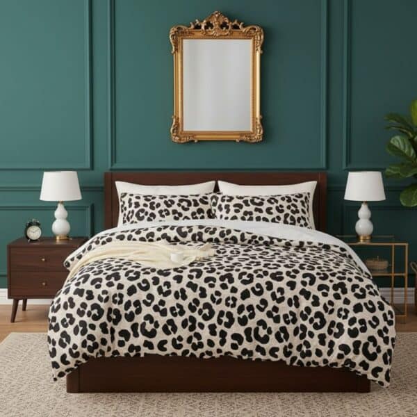 Housse de Couette Style Léopard Confortable