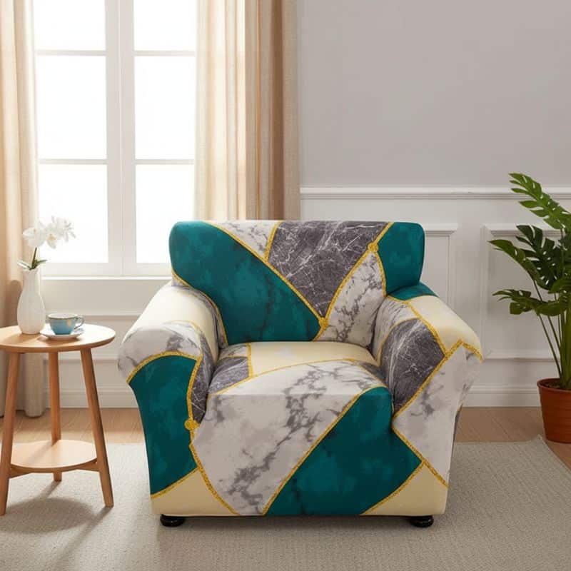 Housse de Fauteuil Extensible Style Marbré Contemporain Housse de Fauteuil Extensible Style Marbré Contemporain