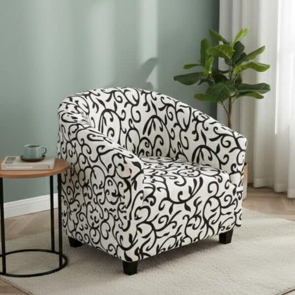 Housse de Fauteuil Club À Motif Baroque Élégant