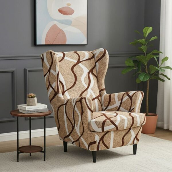 Housse de Fauteuil À Motif Ondulé Moderne