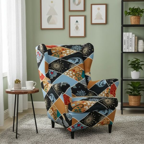 Housse de Fauteuil À Motif Patchwork Coloré