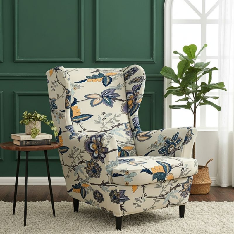 Housse de Fauteuil À Motif Botanique Raffiné Housse de Fauteuil À Motif Botanique Raffiné