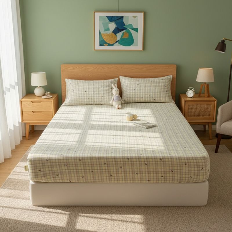 Drap-housse Style À Carreaux Doux Drap-housse Style À Carreaux Doux