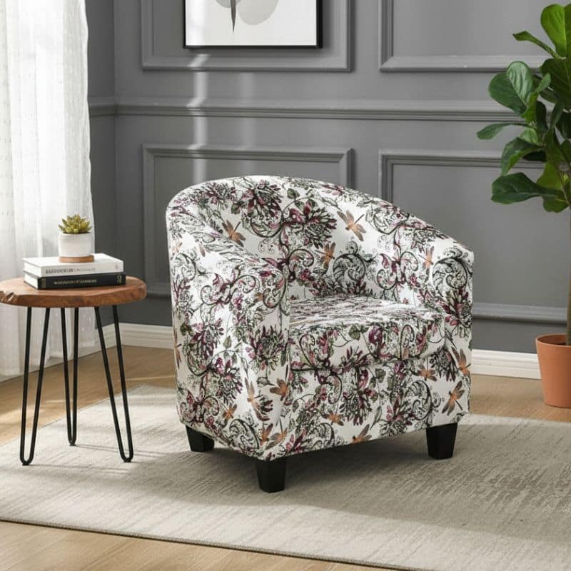 Housse De Fauteuil Style Classique À Fleurs Doux Housse De Fauteuil Style Classique À Fleurs Doux