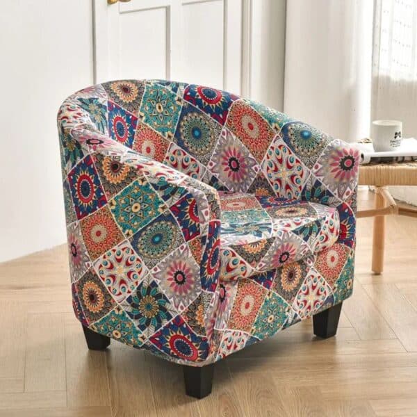 Housse De Fauteuil Motif Géométrique Multicolore Moderne