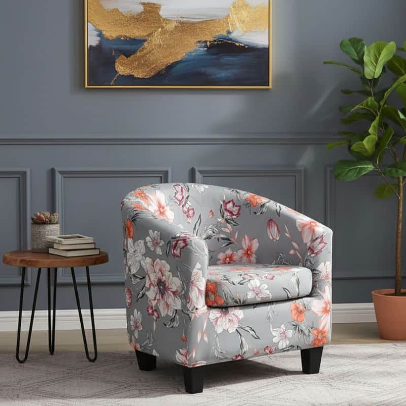 Housse De Fauteuil Imprimé Fleurs Colorées Housse De Fauteuil Imprimé Fleurs Colorées